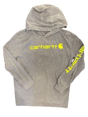 Carhartt Lightweight Hoodie Youth Medium (10/12) Gray with Neon Detail